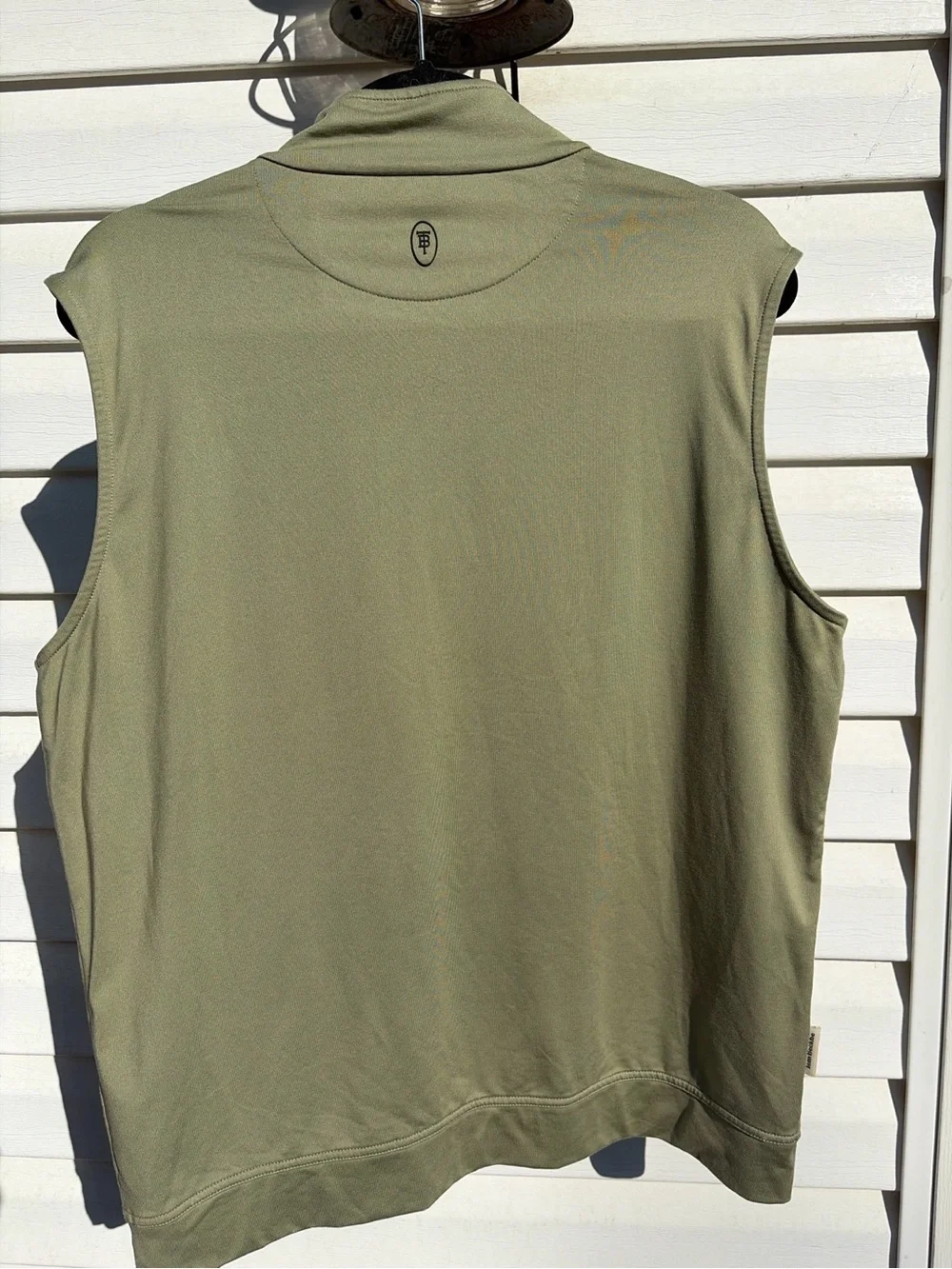 Tom Beckbe Men’s Medium Sage Green Performance Stretch Quarter Zip Golf Vest